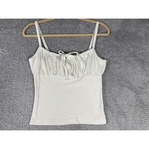 M-Fasis Camisole Women Size S White Good Milkmaid Tie Front Y2K Coquette Top